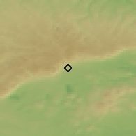 Shaded relief of the 49 km around Hrob, drawn from the GMTED2010 grid