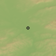 Shaded relief of the 50 km around Hulín, drawn from the GMTED2010 grid