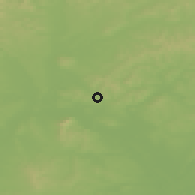 Shaded relief of the 50 km around Hustopeče, drawn from the GMTED2010 grid
