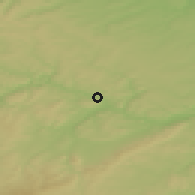 Shaded relief of the 50 km around Hýskov, drawn from the GMTED2010 grid