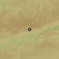Shaded relief of the 49 km around Jáchymov, drawn from the GMTED2010 grid