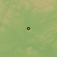 Shaded relief of the 50 km around Blučina, drawn from the GMTED2010 grid