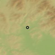 Shaded relief of the 50 km around Bludov, drawn from the GMTED2010 grid