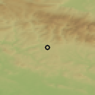 Shaded relief of the 49 km around Jilemnice, drawn from the GMTED2010 grid