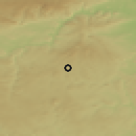 Shaded relief of the 50 km around Bochov, drawn from the GMTED2010 grid