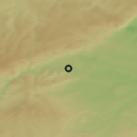 Shaded relief of the 49 km around Kadaň, drawn from the GMTED2010 grid