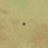 Shaded relief of the 50 km around Kaplice, drawn from the GMTED2010 grid