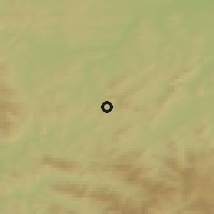 Shaded relief of the 50 km around Kdyně, drawn from the GMTED2010 grid
