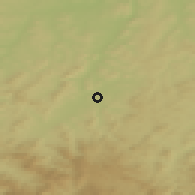 Shaded relief of the 50 km around Klatovy, drawn from the GMTED2010 grid