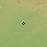 Shaded relief of the 49 km around Kněžmost, drawn from the GMTED2010 grid