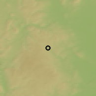 Shaded relief of the 50 km around Konice, drawn from the GMTED2010 grid