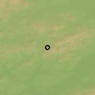 Shaded relief of the 50 km around Koryčany, drawn from the GMTED2010 grid