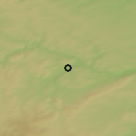 Shaded relief of the 50 km around Králův Dvůr, drawn from the GMTED2010 grid