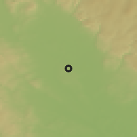 Shaded relief of the 50 km around Křelov-Břuchotín, drawn from the GMTED2010 grid