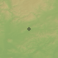 Shaded relief of the 50 km around Křenovice, drawn from the GMTED2010 grid