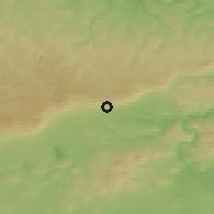 Shaded relief of the 49 km around Krupka, drawn from the GMTED2010 grid