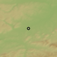 Shaded relief of the 50 km around Kunín, drawn from the GMTED2010 grid