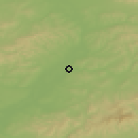 Shaded relief of the 50 km around Kunovice, drawn from the GMTED2010 grid