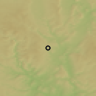 Shaded relief of the 50 km around Kunštát, drawn from the GMTED2010 grid