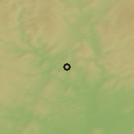 Shaded relief of the 50 km around Kuřim, drawn from the GMTED2010 grid
