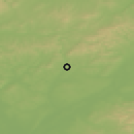 Shaded relief of the 50 km around Kyjov, drawn from the GMTED2010 grid