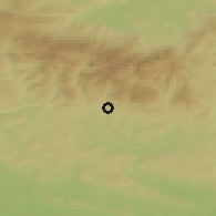 Shaded relief of the 49 km around Lánov, drawn from the GMTED2010 grid