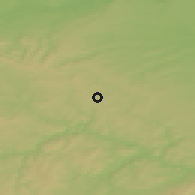 Shaded relief of the 50 km around Lány, drawn from the GMTED2010 grid