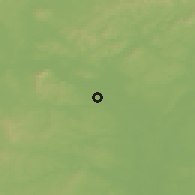 Shaded relief of the 50 km around Lednice, drawn from the GMTED2010 grid