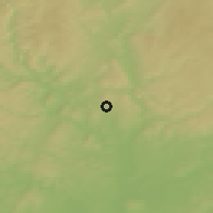 Shaded relief of the 50 km around Lelekovice, drawn from the GMTED2010 grid