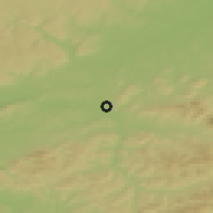 Shaded relief of the 50 km around Lešná, drawn from the GMTED2010 grid