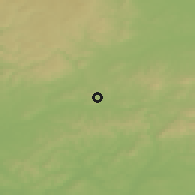 Shaded relief of the 50 km around Letonice, drawn from the GMTED2010 grid