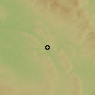 Shaded relief of the 50 km around Libchavy, drawn from the GMTED2010 grid