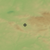 Shaded relief of the 49 km around Liberec, drawn from the GMTED2010 grid