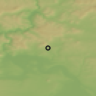 Shaded relief of the 49 km around Liběšice, drawn from the GMTED2010 grid
