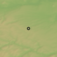 Shaded relief of the 50 km around Libušín, drawn from the GMTED2010 grid