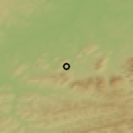 Shaded relief of the 50 km around Lichnov, drawn from the GMTED2010 grid
