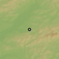 Shaded relief of the 50 km around Lipov, drawn from the GMTED2010 grid