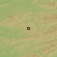 Shaded relief of the 50 km around Liptál, drawn from the GMTED2010 grid