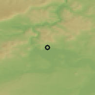 Shaded relief of the 49 km around Litoměřice, drawn from the GMTED2010 grid