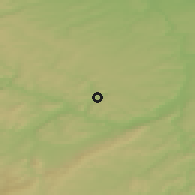 Shaded relief of the 50 km around Loděnice, drawn from the GMTED2010 grid