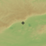 Shaded relief of the 49 km around Lom, drawn from the GMTED2010 grid
