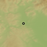 Shaded relief of the 50 km around Loštice, drawn from the GMTED2010 grid