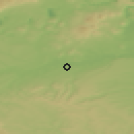 Shaded relief of the 49 km around Louny, drawn from the GMTED2010 grid