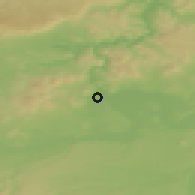 Shaded relief of the 49 km around Lovosice, drawn from the GMTED2010 grid
