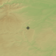 Shaded relief of the 50 km around Lubenec, drawn from the GMTED2010 grid