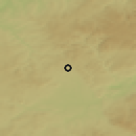 Shaded relief of the 49 km around Luby, drawn from the GMTED2010 grid