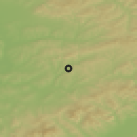Shaded relief of the 50 km around Luhačovice, drawn from the GMTED2010 grid