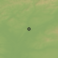Shaded relief of the 50 km around Lužice, drawn from the GMTED2010 grid