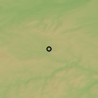 Shaded relief of the 50 km around Lužná, drawn from the GMTED2010 grid