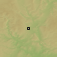 Shaded relief of the 50 km around Lysice, drawn from the GMTED2010 grid